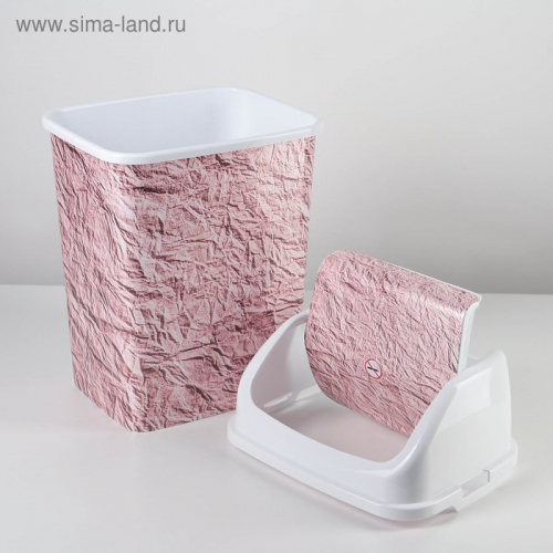 Ведро для мусора «Гранж», 18 л, цвет розовый