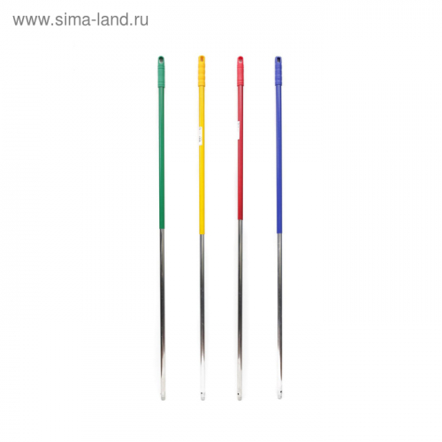 Ручка для швабры, алюминиевая, с резьбой, цвет жёлтый, 140 см
