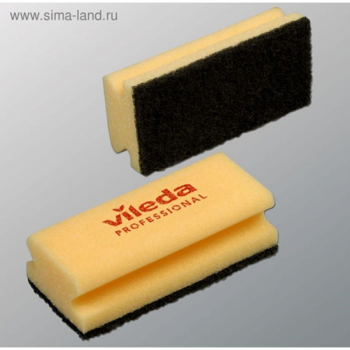 Губка для профессиональной уборки Vileda, чёрный абразив, 9,5 х 5,5 см