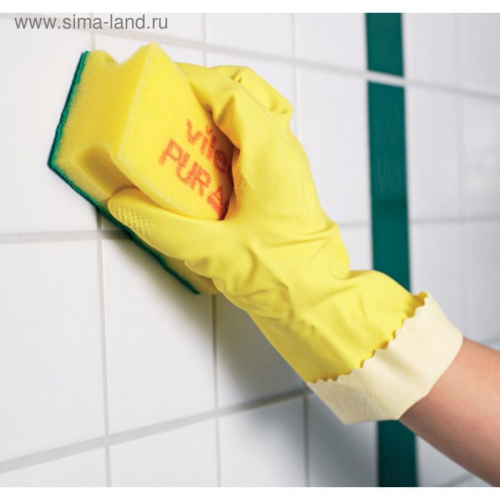 Перчатки Vileda Контракт для профессиональной уборки, размер М, цвет жёлтый