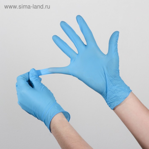Перчатки нитриловые Malibri «Универсальные», размер L, 100 шт., цвет голубой