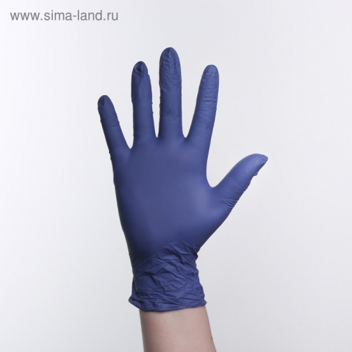 Перчатки нитриловые Malibri «Универсальные», размер L, 100 шт/уп, цвет синий