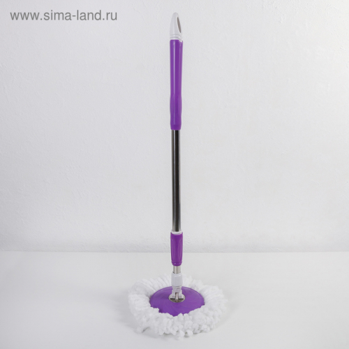 Швабра плоская, телескопическая нержавеющая ручка 80-115 см, микрофибра, цвет МИКС