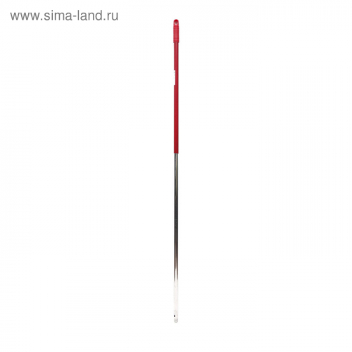 Ручка для швабры, алюминиевая, с резьбой, цвет красный, 140 см