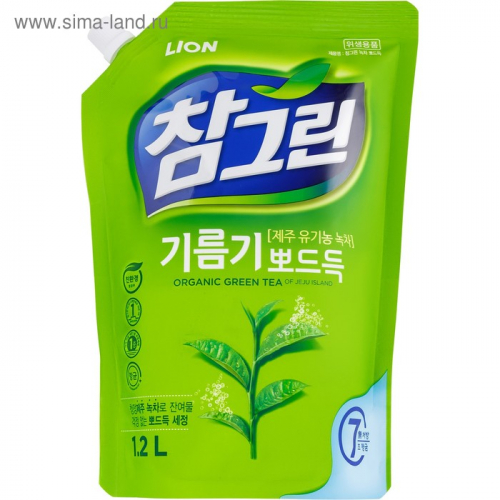 Средство для мытья посуды CJ Lion Chamgreen «Зелёный чай», 1200 мл