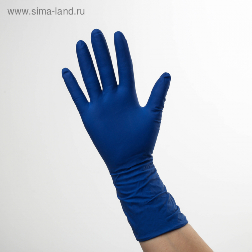 Перчатки латексные максимальной плотности, размер S, цвет синий