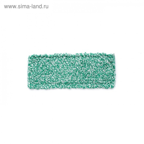 Насадка для швабры, плоская микрофибра, цвет зелёный/белый, 40 см
