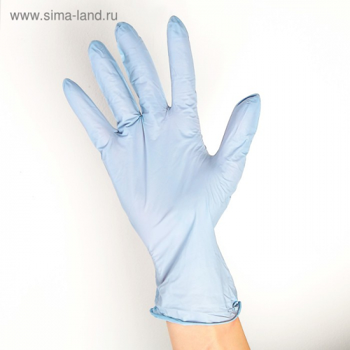 Перчатки нитриловые неопудренные Golden hands, размер M, 200 шт/уп, цвет светло-голубой, цена за 1 шт.