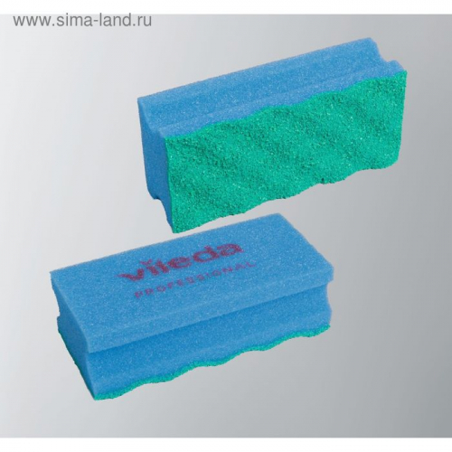 Губка для профессиональной уборки с системой Vileda ПурАктив, цвет голубой, 6,3 х 14 см