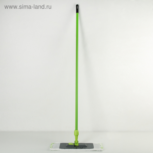 Швабра плоская, ручка 120 см , насадка микрофибра 40×10 см, цвет зелёный