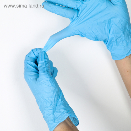Набор перчаток хозяйственных, нитрил, размер M, 10 шт./5 пар, цвет голубой