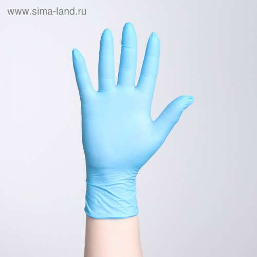 Перчатки универсальные нитриловые «Оптимум+», размер S, 50 пар, цвет синий