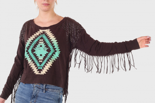Креативная женская кофта-свитер Rock and Roll Cowgirl – горячий стиль Дикого Запада на улицах твоего города №3010