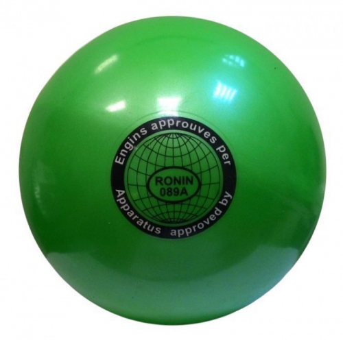 Е089А Зеленый+ мяч для художественной гимнастики, силикон d 22 см, профессиональный
