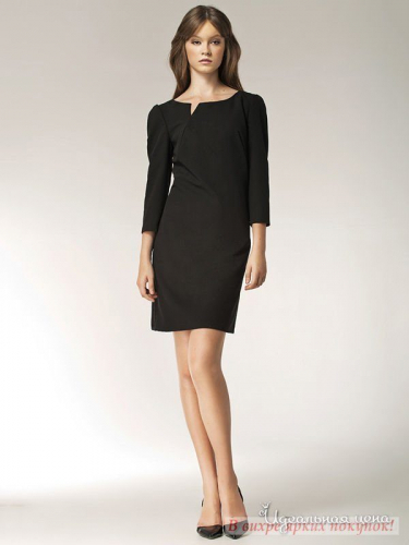 Платье Nife S39, черный/экрю (40)