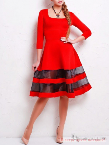 Платье Glem 24018ЮЛИAHAДP, красный-черная отделка (M)