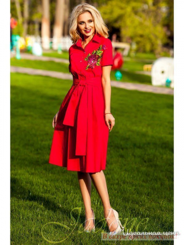 Платье Jadone Fashion ФЛOPИ, Красный (XL)