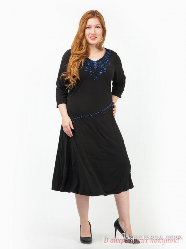 Платье Klingel 545459, черный, синий (46)