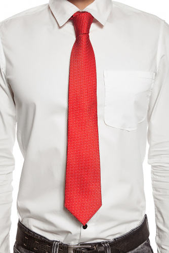 Классический галстук SIGNATURE #188171Белый, красный