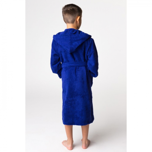 Халат махровый детский Стильный мопс, размер 34, цвет синий, 340 г/м² хл. 100% с AIRO