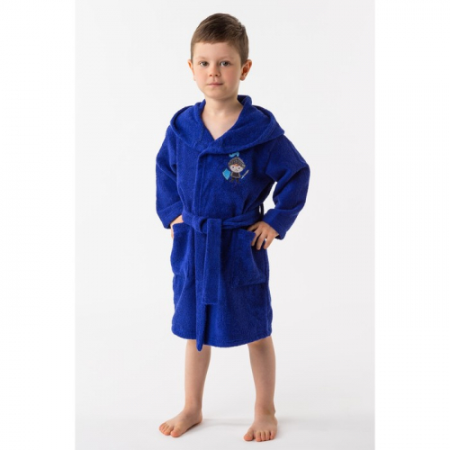 Халат махровый детский Рыцарь, размер 28, цвет синий, 340 г/м² хл. 100% с AIRO