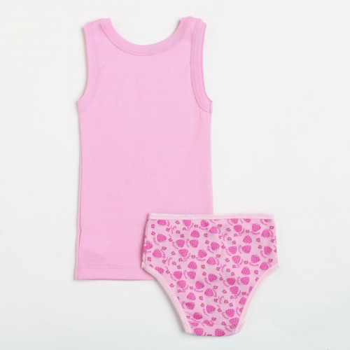Комплект для девочки (майка, трусы), цвет розовый, рост 110 см (60)