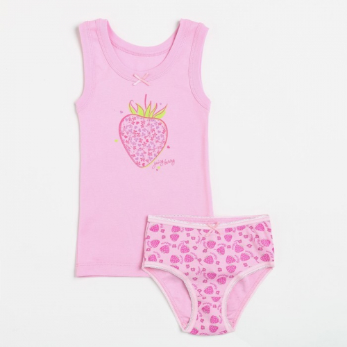 Комплект для девочки (майка, трусы), цвет розовый, рост 110 см (60)