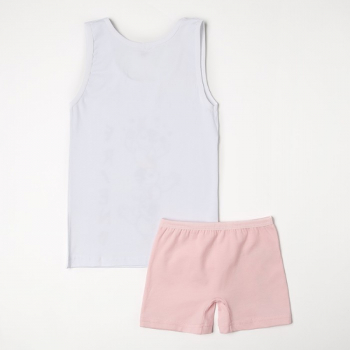 Пижама для девочки, цвет белый-розовый/попугай, рост 98-104 см (2)