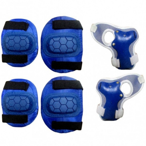 А035ВСин Защита роликовая синяя подростковая, взрослая, профессиональная тройная(80/100)