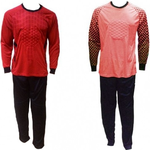 D223B Форма вратарская, р-р XL, красная футболка с длинным рукавом, брюки черн., ткань-полиэст