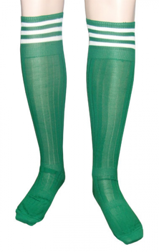 G304Зеленые гетры р. 41-46, взрослые с усилением носка и пятки