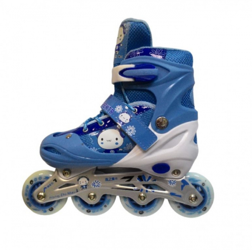 002В Роликовые коньки Ronin Spektr, М (35-38), голубые,мягкий ботинок, авес7, алюм.рама,колеса 70*24