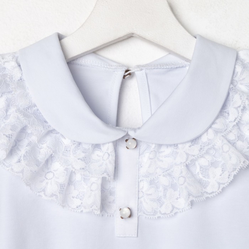Блузка для девочки, цвет белый, рост 122