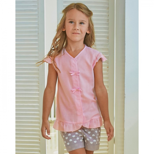 Блузка для девочки MINAKU Cotton collection: Romantic, цвет розовый, рост 92 см