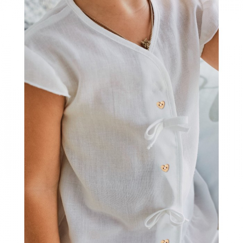 Блузка для девочки MINAKU Cotton collection: Romantic, цвет белый, рост 92 см