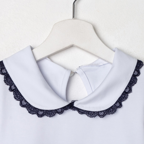 Блузка с длинным рукавом, цвет белый, рост 122
