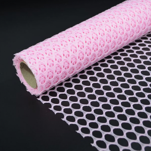 Сетка для упаковки 50см х 4,5м ткань розовая (1шт)