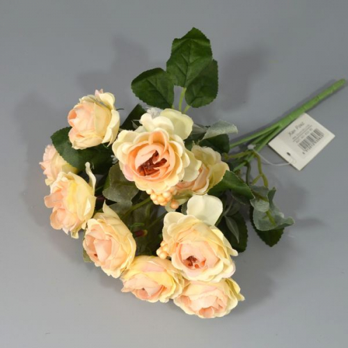 Букет роз кудрявых с шариками h25см ткань персиковый  (1шт)