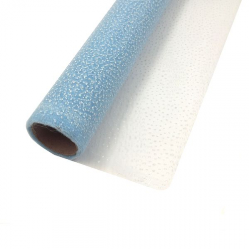 Ткань органза-снег 50см х 4,5м в рулоне синяя  (1шт)