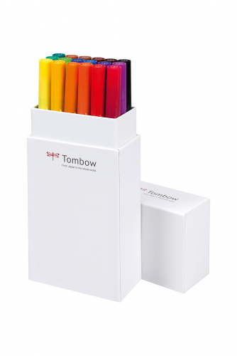 Набор двухсторонних акварельных маркеров ABT Dual Brush 18 штук Primary colours в картонной упаковке