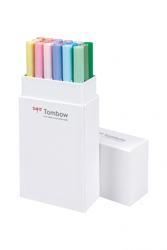 Набор двухсторонних акварельных маркеров ABT Dual Brush 18 штук Pastel colours в картонной упаковке