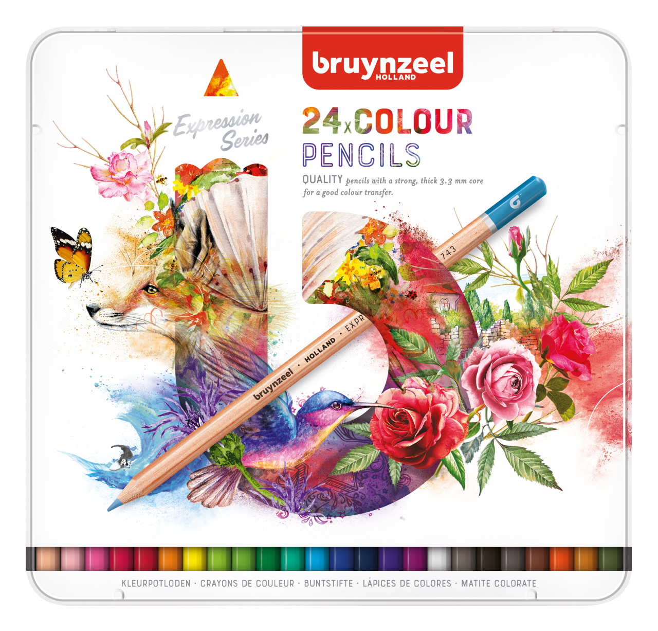 Набор цветных карандашей Bruynzeel Expression Colour 24 цвета в металлической упаковке