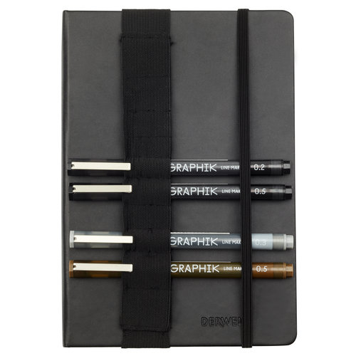 Набор капиллярных ручек Graphik Line Maker 4 ручки + Sketching Journal (A5, 80л, 140 г/кв.м)