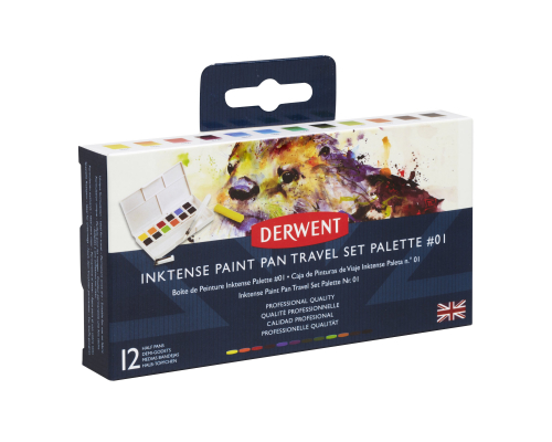 Набор акварельных (чернильных) кювет Inktense Paint Pan Travel Set 12 цветов в пластиковой упаковке