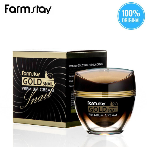 (Корея) Премиальный крем с золотом и муцином улитки FarmStay Gold Snail Premium Cream