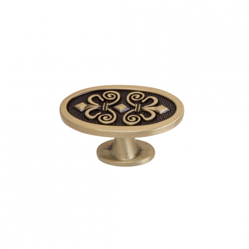 Ручка-кнопка, Д40 Ш25 В25, античная бронза