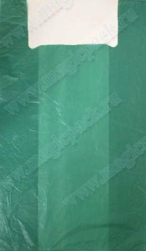 Полиэтиленовый пакет майка ПНД 15 мкм 45*75 см зеленый 100 шт