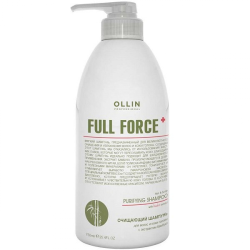 Ollin Full Force Очищающий шампунь для волос и кожи головы с экстрактом бамбука