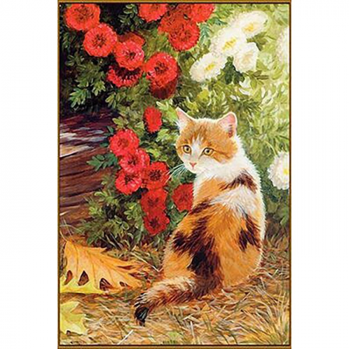 Алмазная мозаика «Кошечка в цветах», 20 × 28 см, 36 цветов