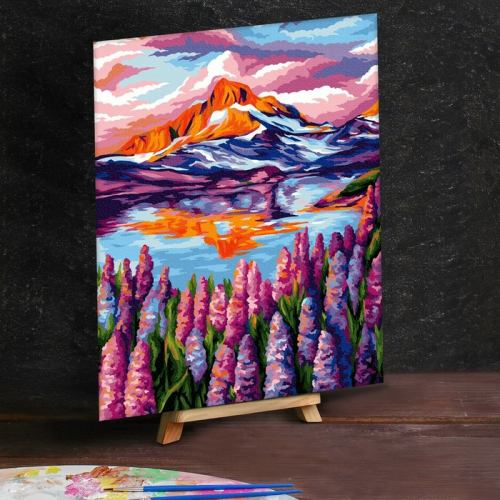Картина по номерам на холсте 30×40 см «Горное озеро»